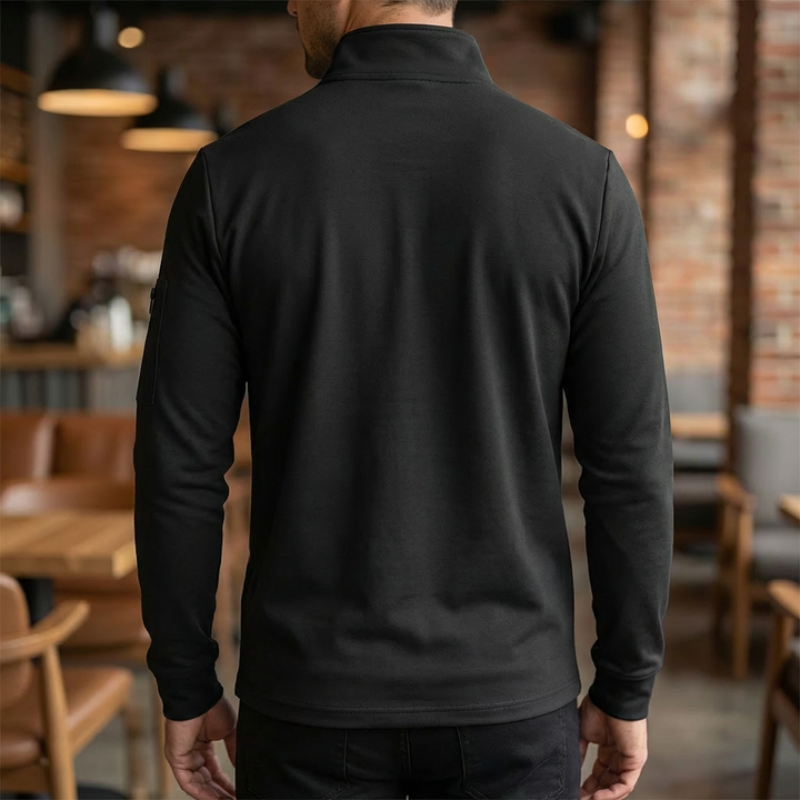 Spring Chest Pocket Zip-Up Sweater for Men