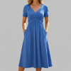 Crossed Short-Sleeve Dress for Women
