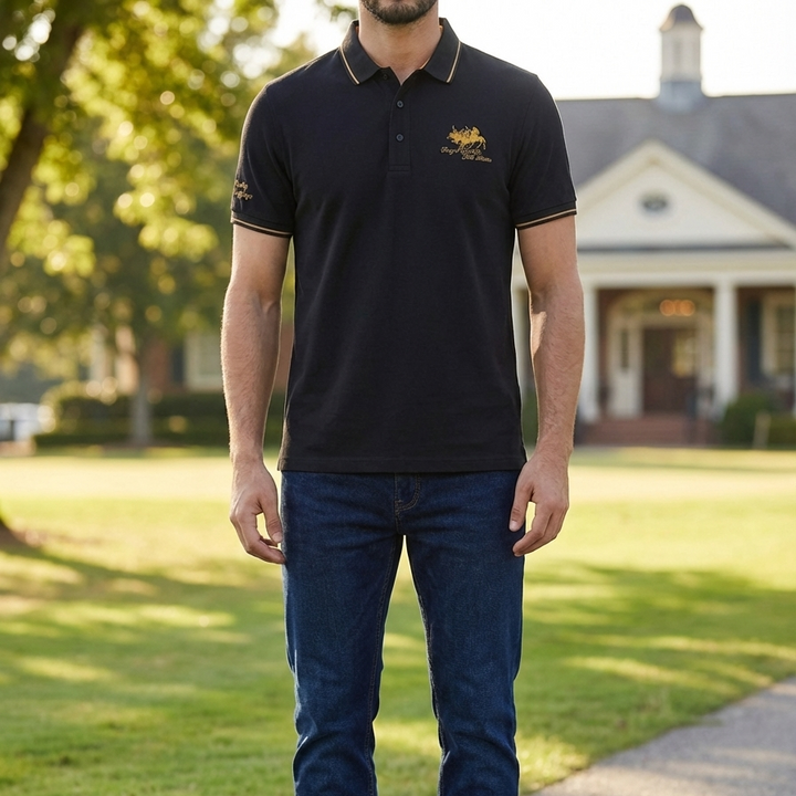 Short Sleeve Tailored Polo Shirt for Men