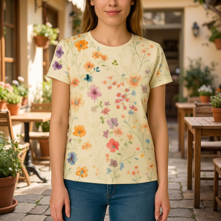 Floral Print T-Shirt for Women