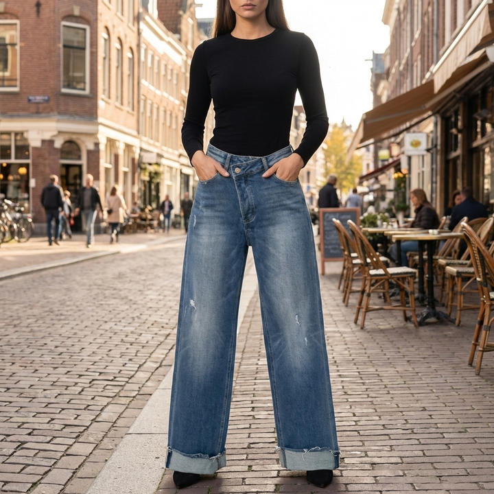 Comfortable High-Waisted Denim Pants