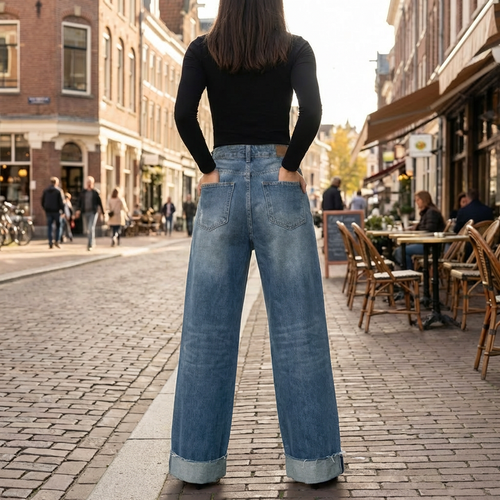 Comfortable High-Waisted Denim Pants