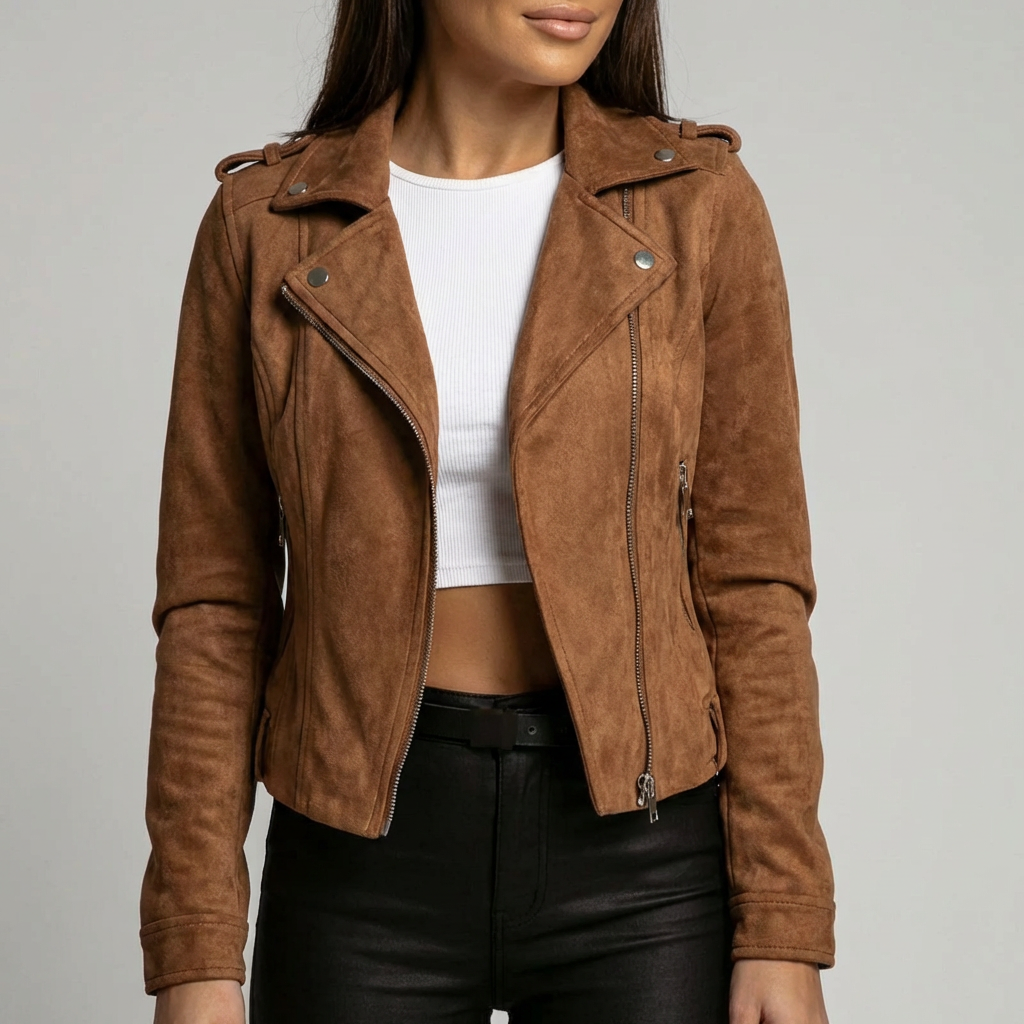 Short Trendy Leather Jacket for Women