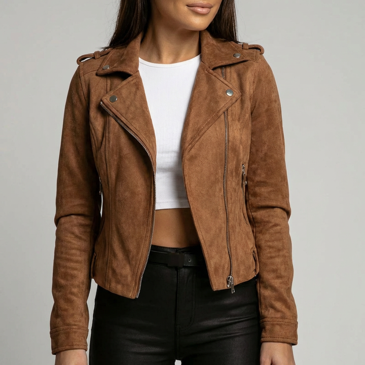 Short Trendy Leather Jacket for Women