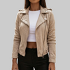 Short Trendy Leather Jacket for Women