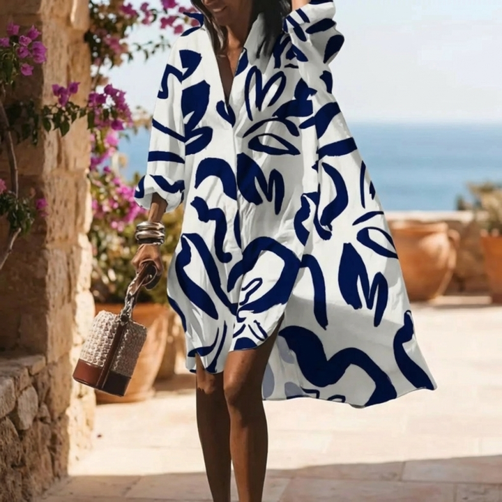 Women's Oversized Summer Dress with Boho Print