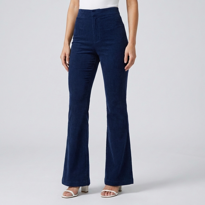 Trendy Corduroy Flare Pants for Women