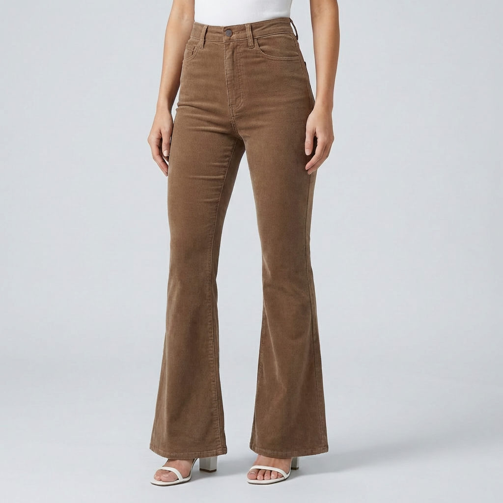 Trendy Corduroy Flare Pants for Women