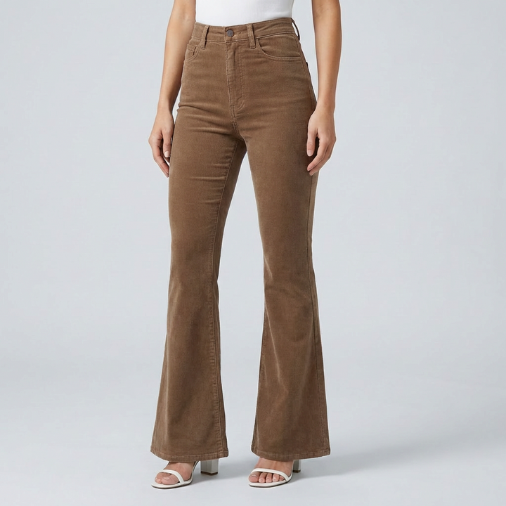 Trendy Corduroy Flare Pants for Women