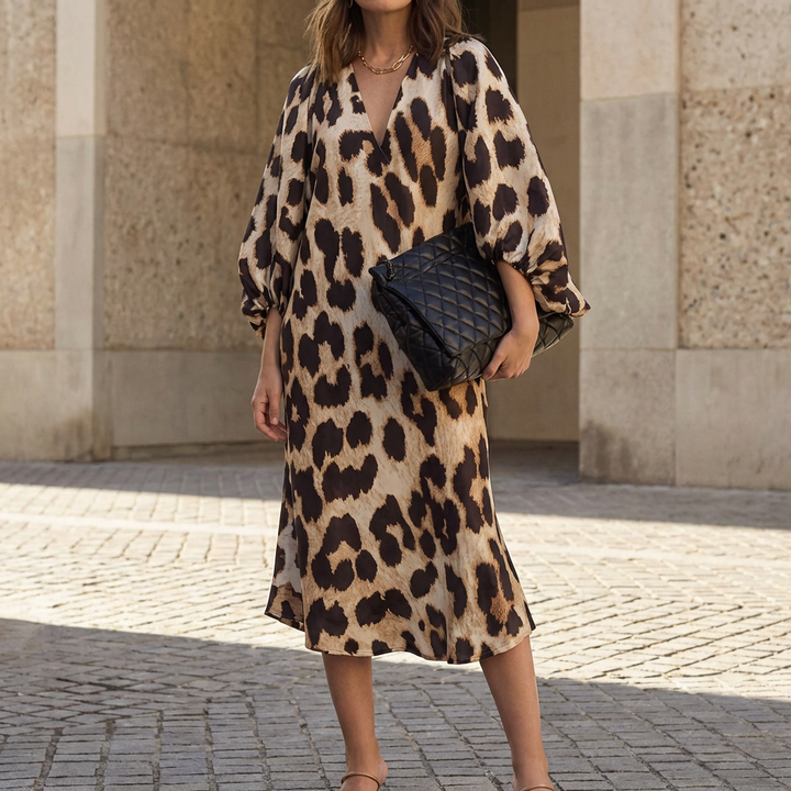 Elegant Leopard Print Dress
