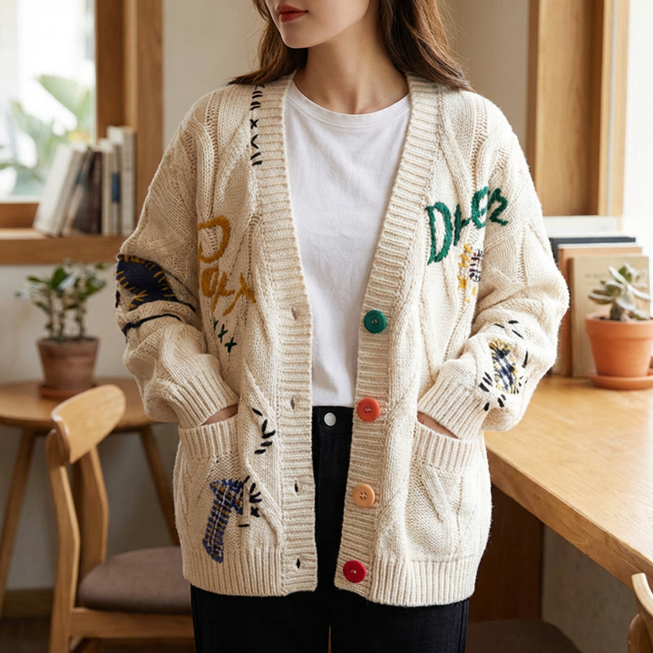 Knitted V-Neck Cardigan for Women