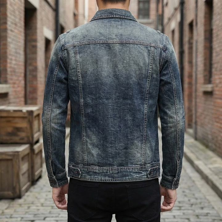 Chest Pockets - Classic Denim Jacket for Men