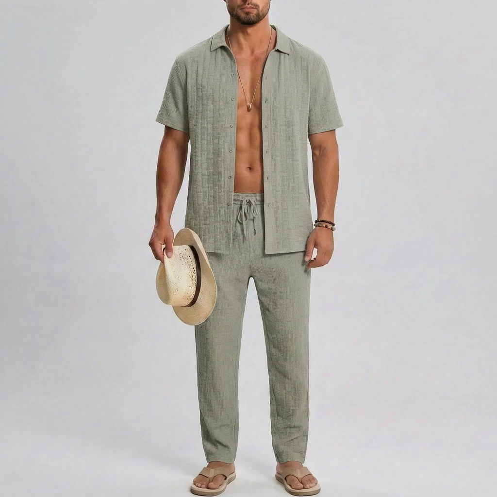 Coordinated 2-Piece Shirt And Pants Set
