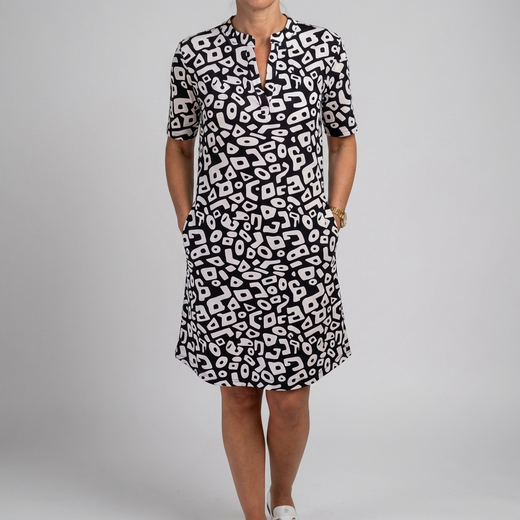 Beach Dress with V-Neck and Practical Pockets for Women