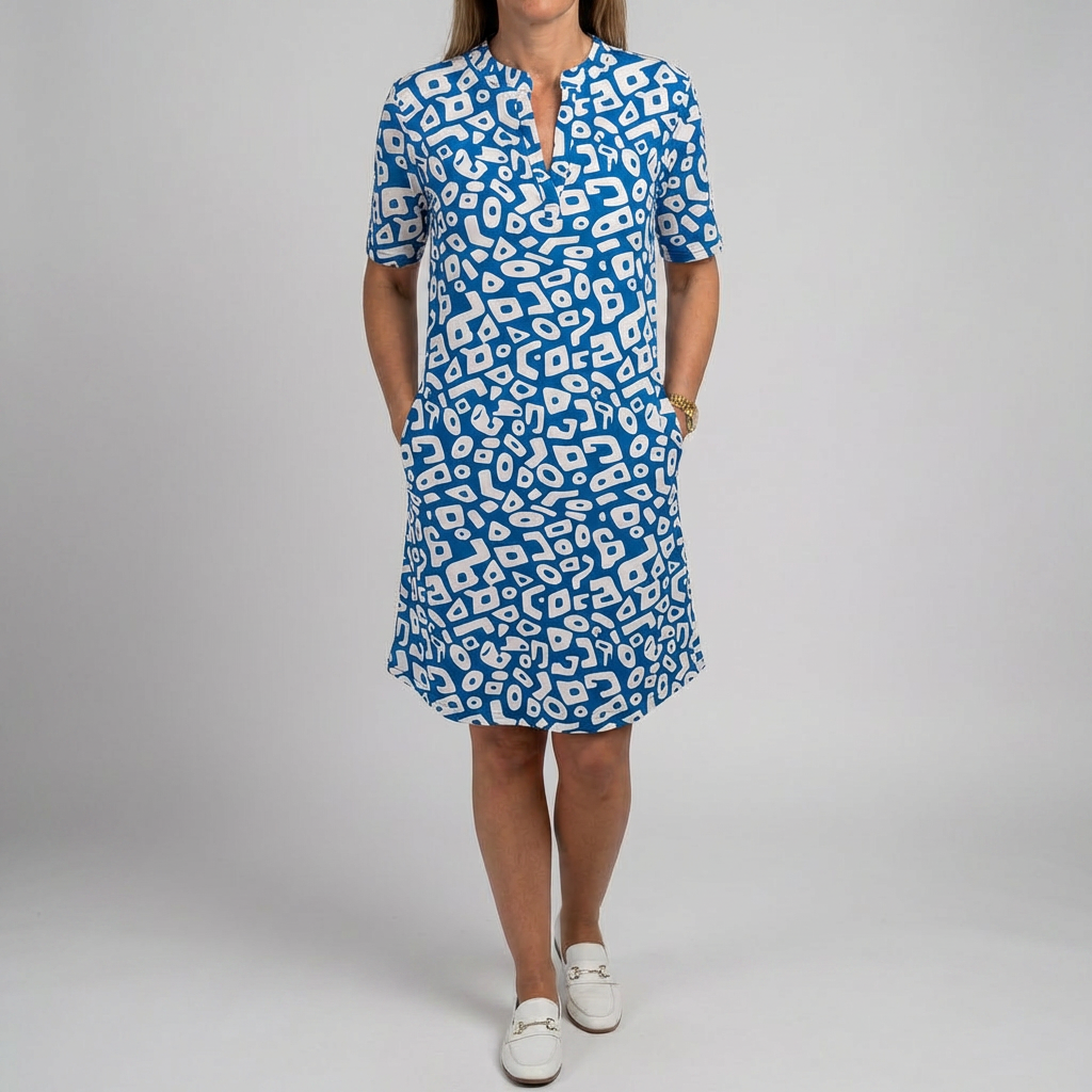 Beach Dress with V-Neck and Practical Pockets for Women