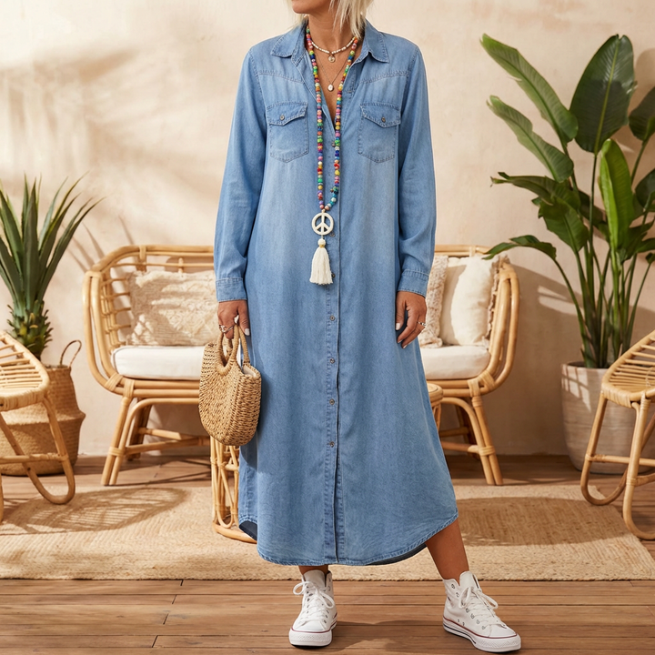 Long Sleeve Denim Dress for Women