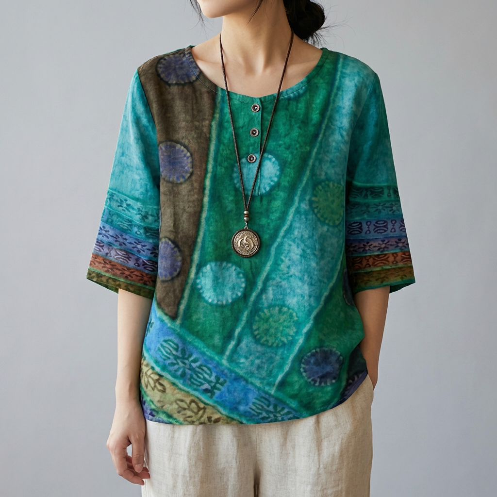 Elegant Round-Neck Top for Women