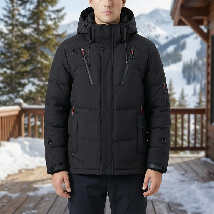 Quilted Hooded Down Jacket For Men