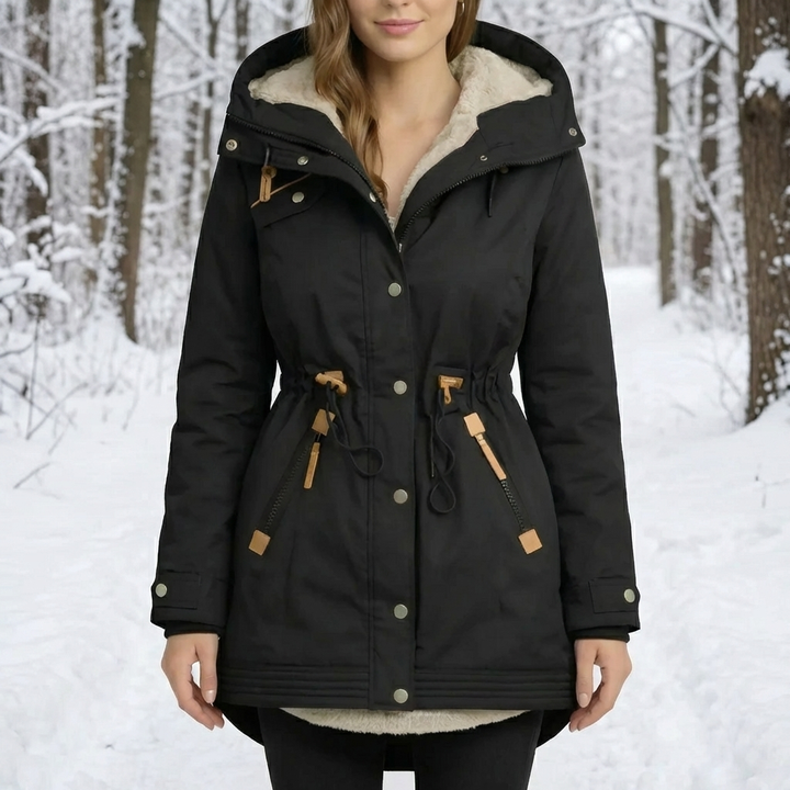 Mid-Length Hooded Jacket for Women