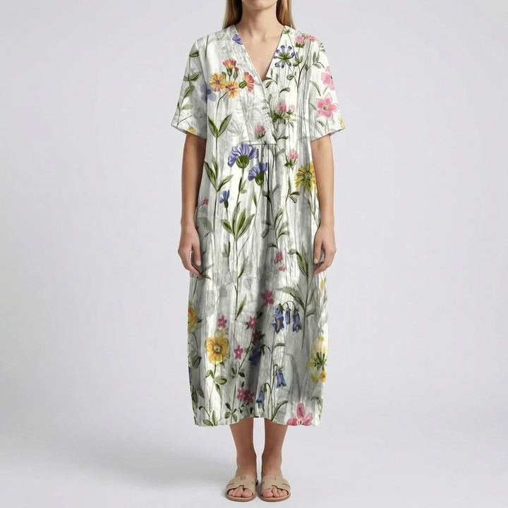 Floral Print Midi-Length Dress