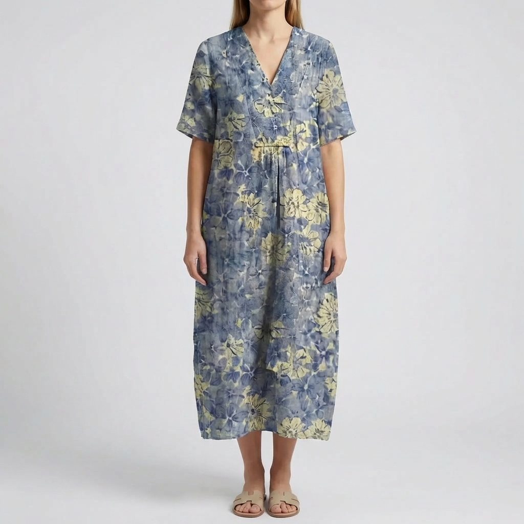 Floral Print Midi-Length Dress