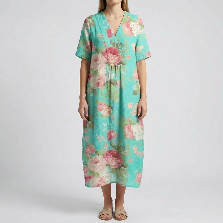 Floral Print Midi-Length Dress