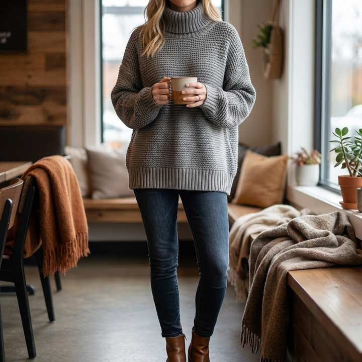 Luxe Knitted Turtleneck Sweater for Women