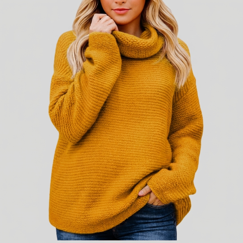 Luxe Knitted Turtleneck Sweater for Women