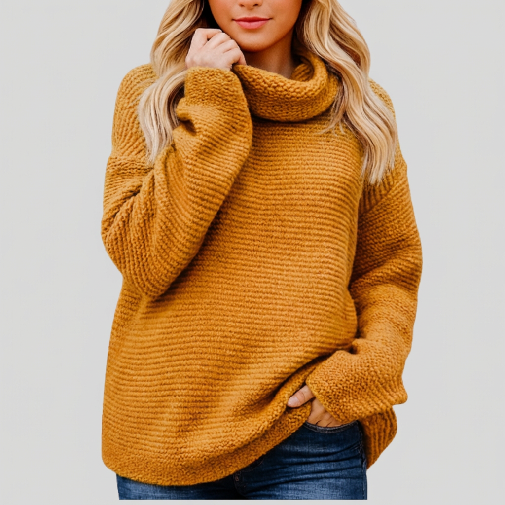 Luxe Knitted Turtleneck Sweater for Women