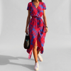 Floral Summer Maxi Dress with Elegant V-Neckline for Women