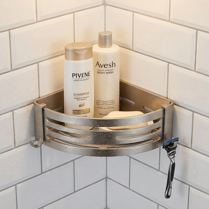 2-Tier Adhesive Corner Shelf Caddy