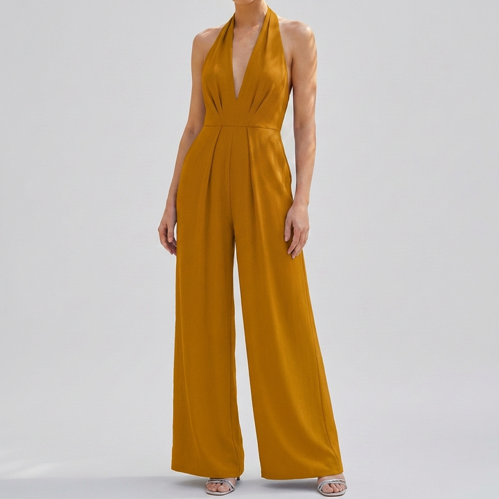 Deep V Neck Backless Jumpsuit for Women