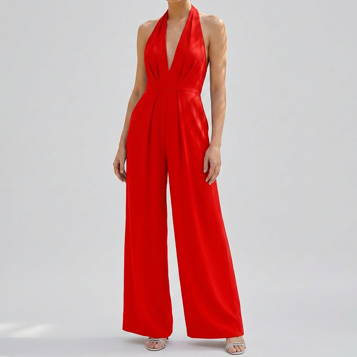 Deep V Neck Backless Jumpsuit for Women