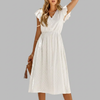 Women's Flowy V-Neck Ruffled Midi Dress