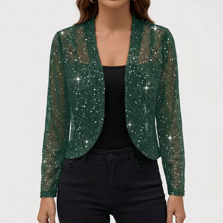 Open-Front Sequin Cardigan for Women