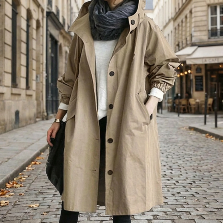 Long Water-resistant Raincoat for Women