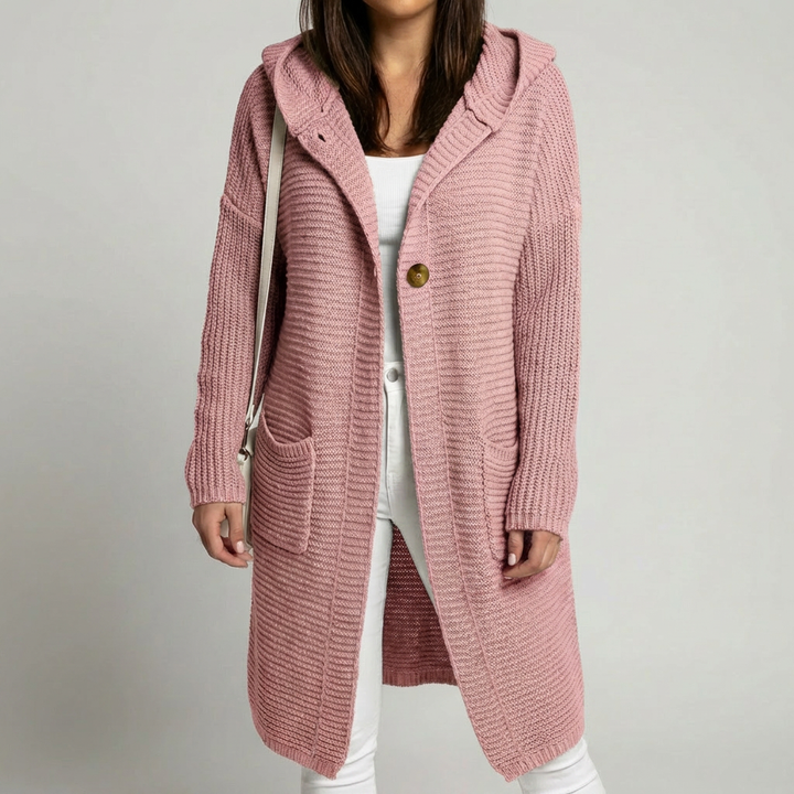 Cozy Knit Hooded Cardigan for Women