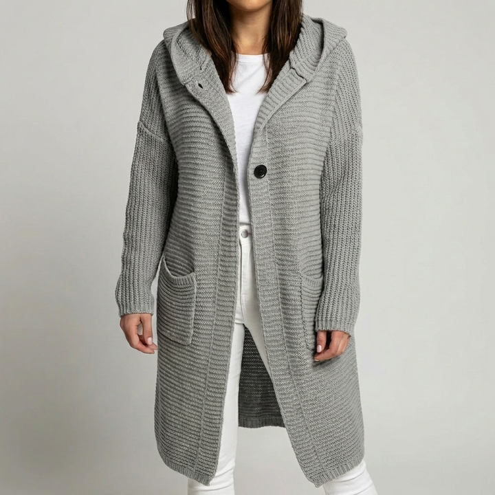 Cozy Knit Hooded Cardigan for Women