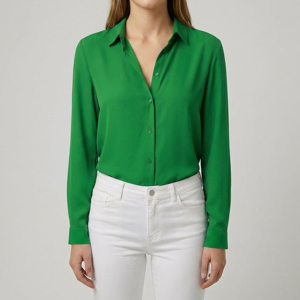 Women’s Button Up Blouse with Collared Neckline