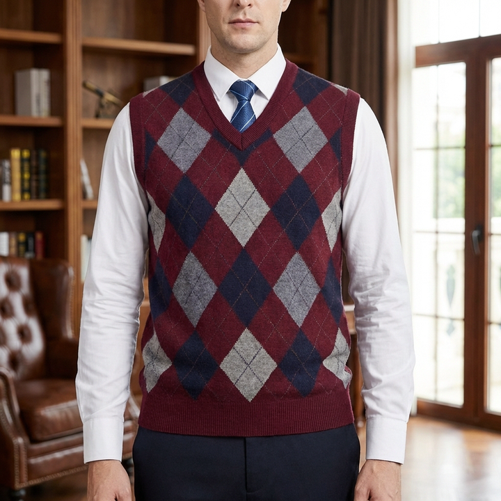 Sleeveless V-Neck Sweater for Men