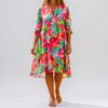 Oversized Floral Print Midi Shirt Dress for Women