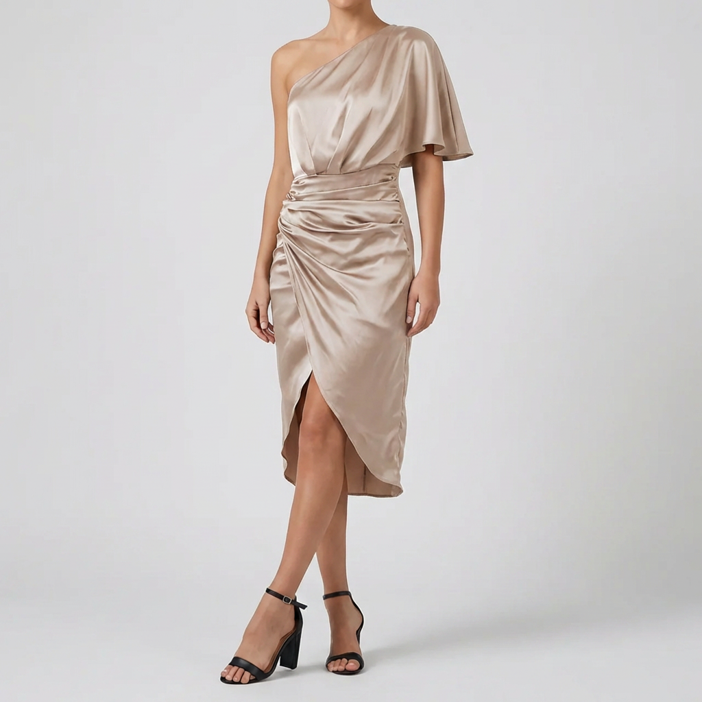 Asymmetrical Off-Shoulder Dress