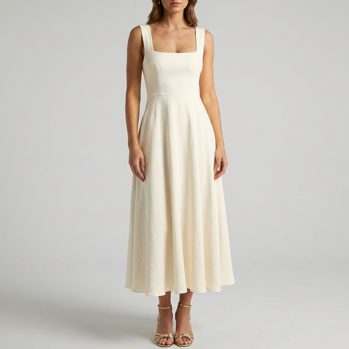 Women’s Elegant Sleeveless Solid Color Dress