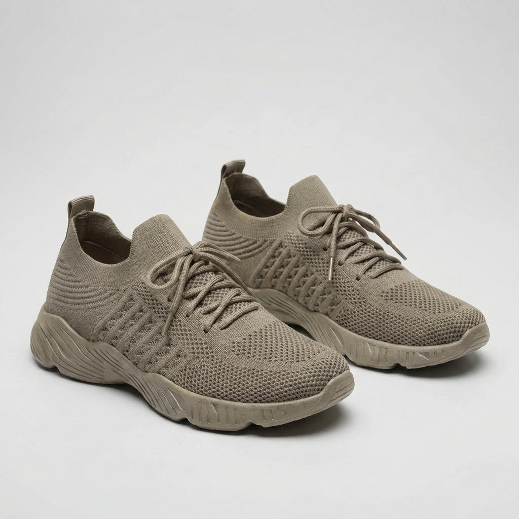 Breathable Lace-Up Knit Sneaker