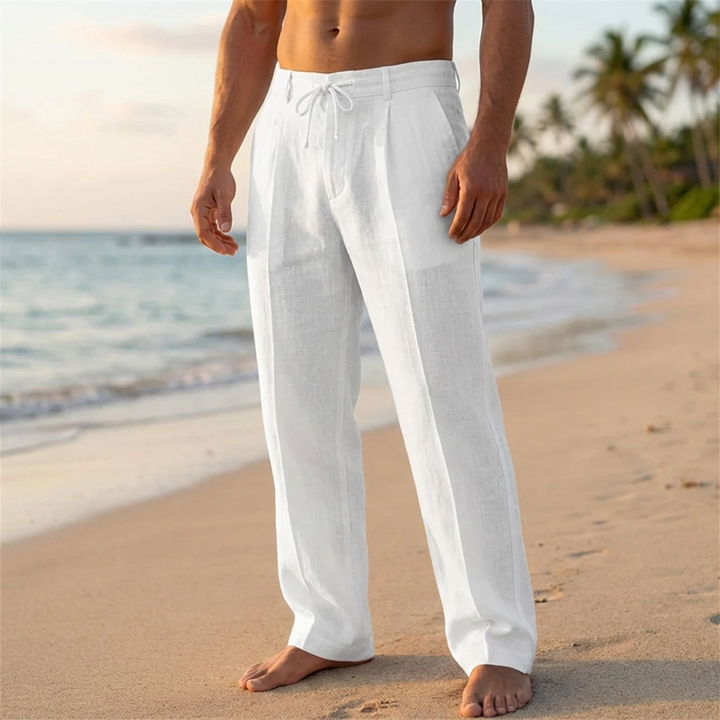 Linen Relaxed Fit Drawstring Trouser for Men