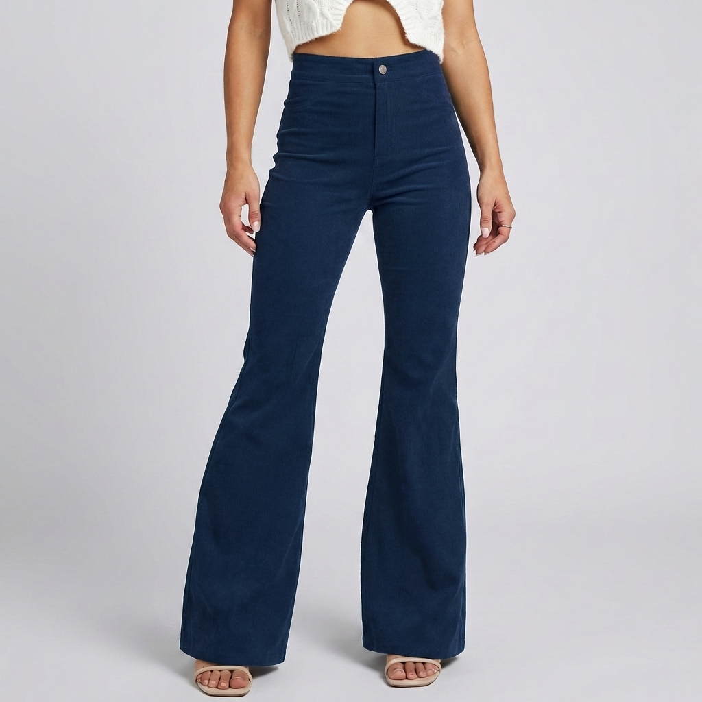 Trendy Corduroy Flare Pants for Women