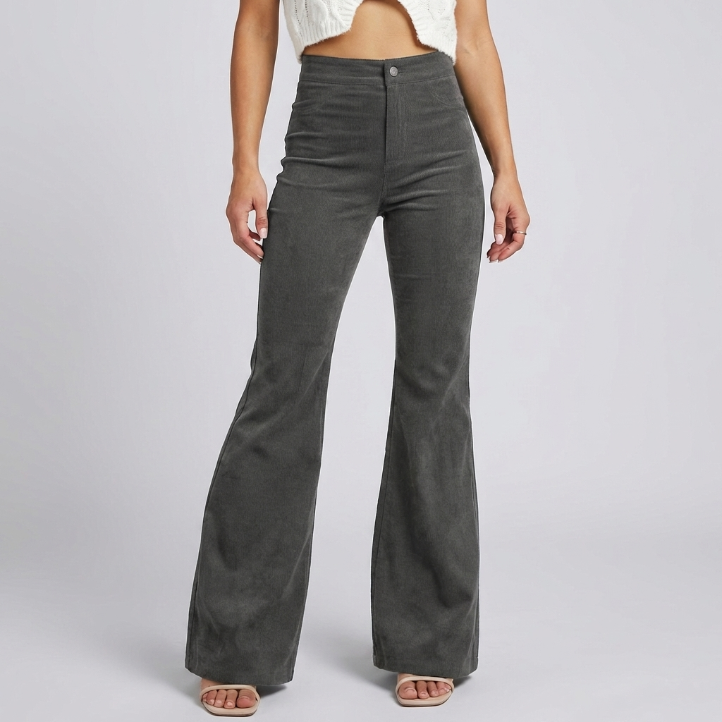 Trendy Corduroy Flare Pants for Women
