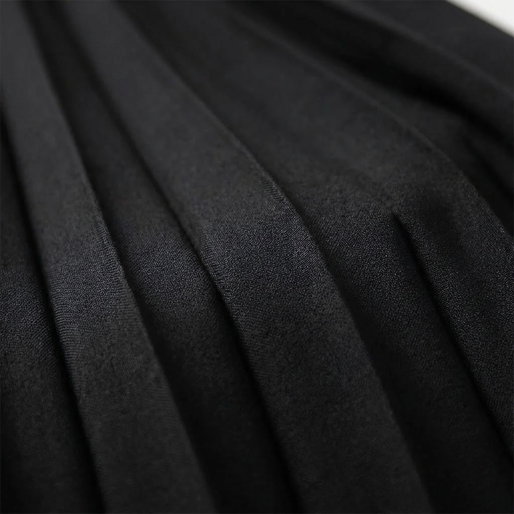 High-Waist Pleated Midi Skirt