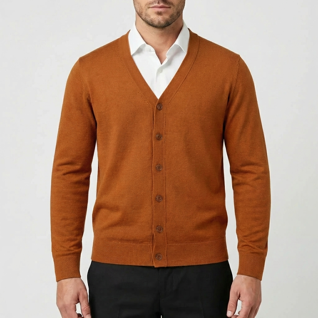Button-Up Knit Cardigan For Men