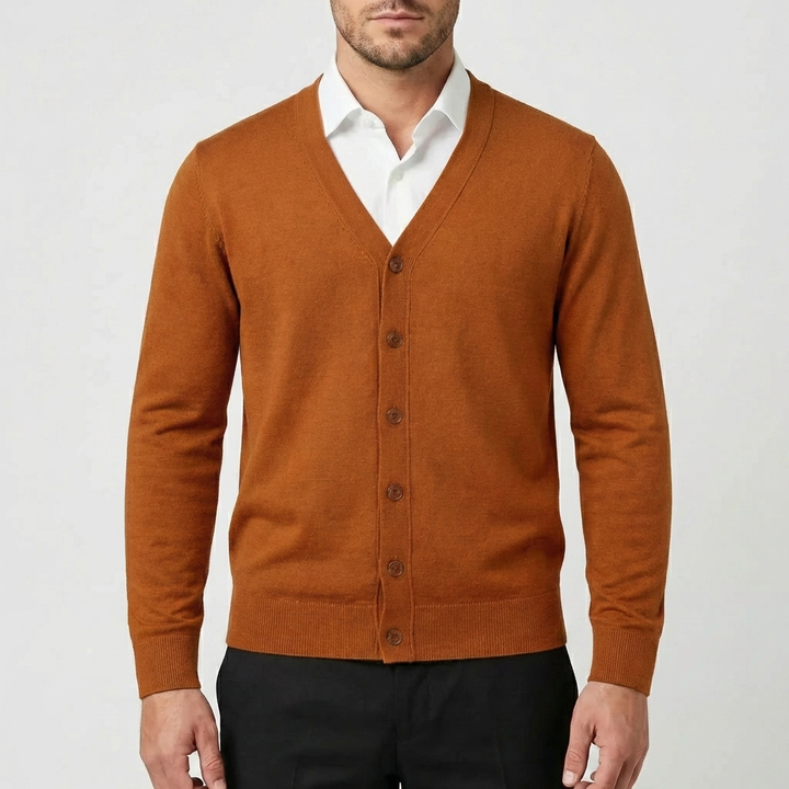 Button-Up Knit Cardigan For Men